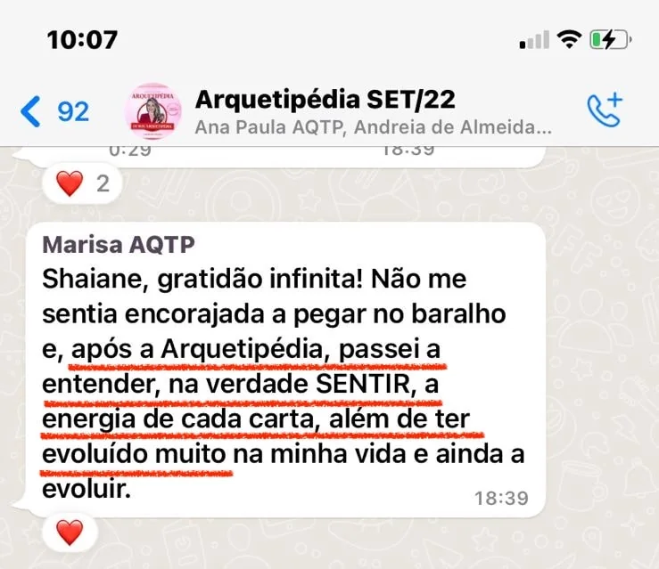 Depoimento de Marisa sobre a formação com Shaiane Minosso